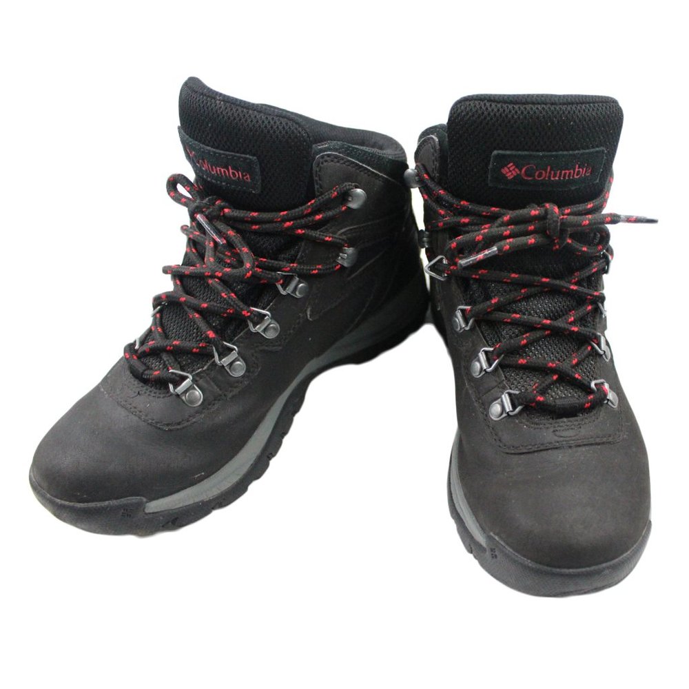 COLUMBIA Leather Newton Ridge Plus Waterproof Black Hiking Snow Boot